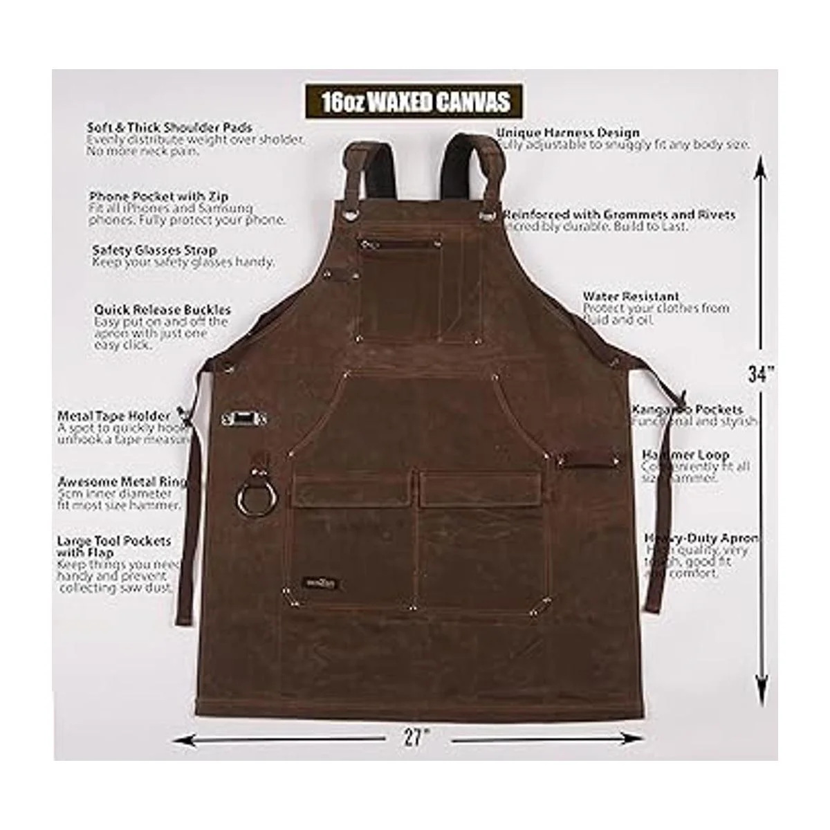 Woodworking Shop Delantal de trabajo de lona encerada de_2
