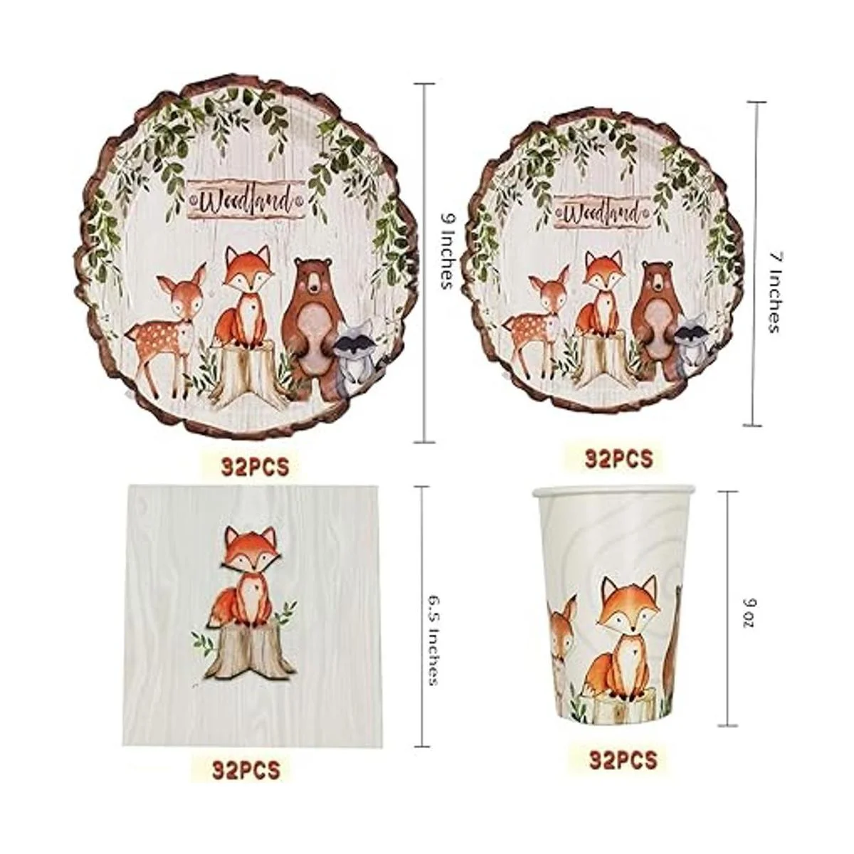 Woodland Creatures Suministros de fiesta para baby