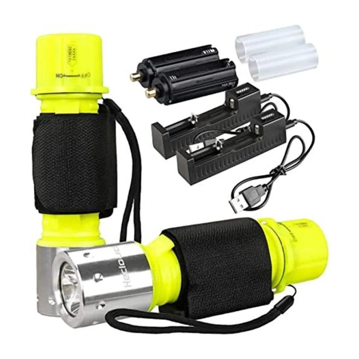 WishDeal Paquete de 2 linterna de buceo bajo el agua LED_1