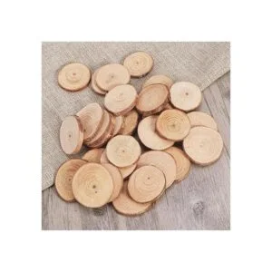 Wixine 50 rodajas redondas de madera de pino para troncos