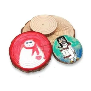 Wixine 50 rodajas redondas de madera de pino para troncos