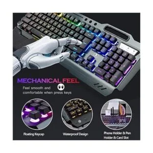 Wireless Gaming Keyboard Mouse Bluetooth Headset Kit with_3