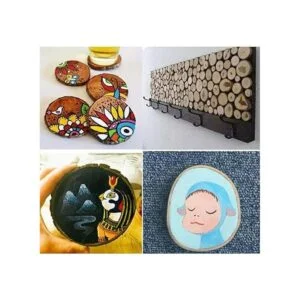 Wixine 50 rodajas redondas de madera de pino para troncos