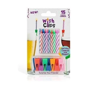 Wish Clips Velas de cumpleaños para bebidas 15 velas y