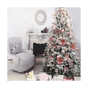 Wironlst 10 piezas de flores de poinsettia de oro rosa con_6