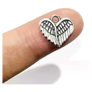 Wixine 100 cuentas con colgante de corazón de alas de