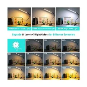 Winmor Lámpara de escritorio LED con clip 3 colores 11 de_2