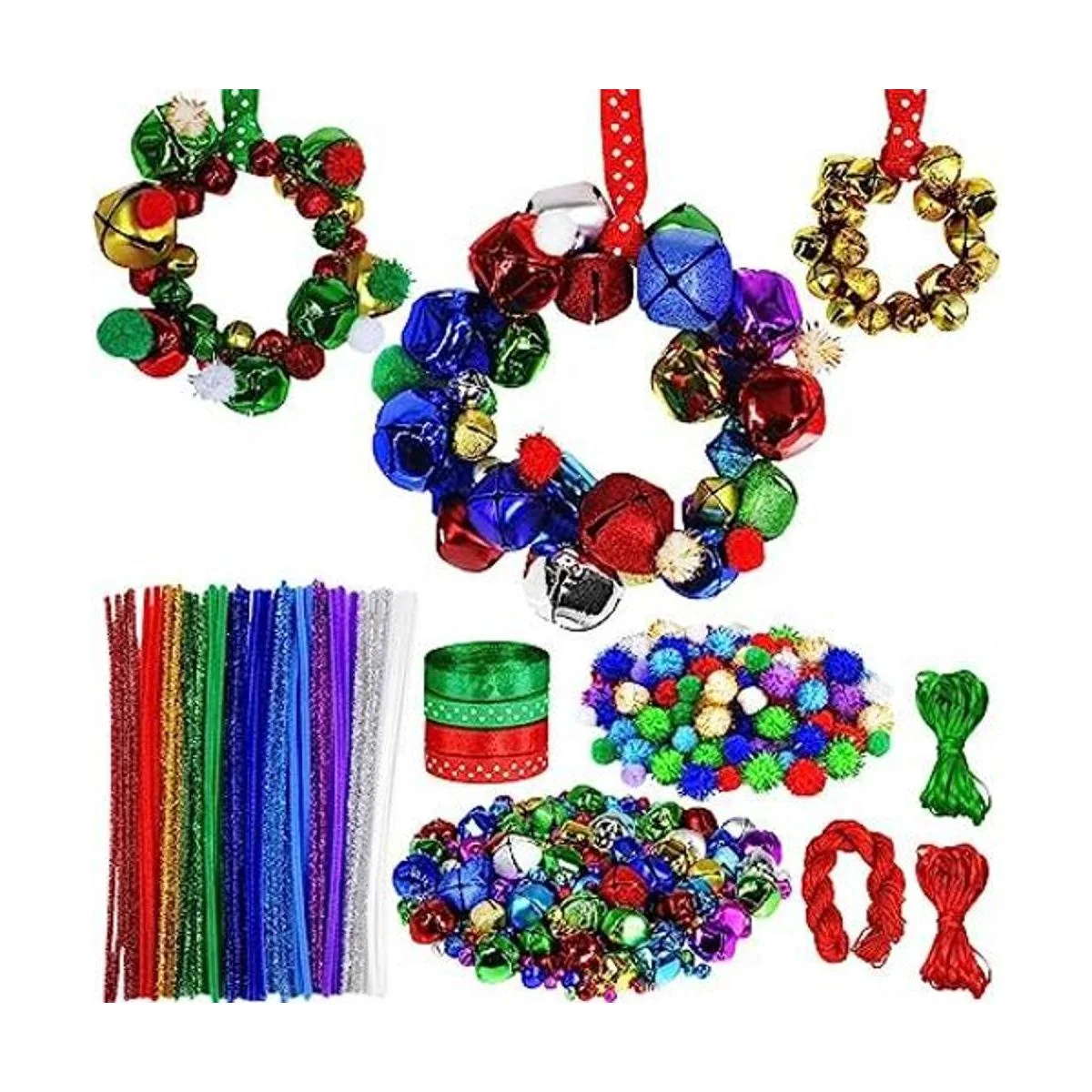 Winlyn Juego de 475 adornos para árbol de Navidad corona