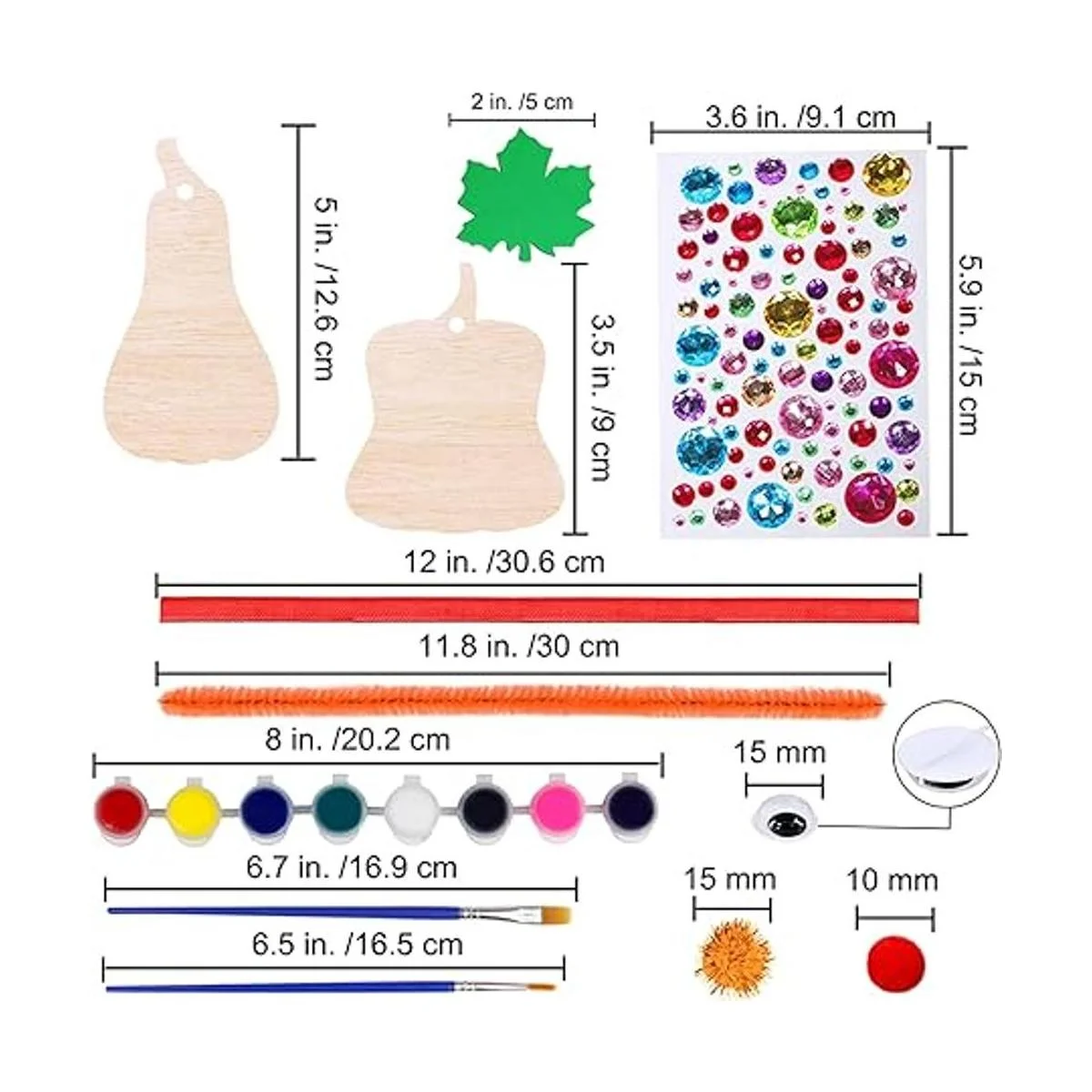 Winlyn 36 juegos de decoración de calabaza de otoño DIY