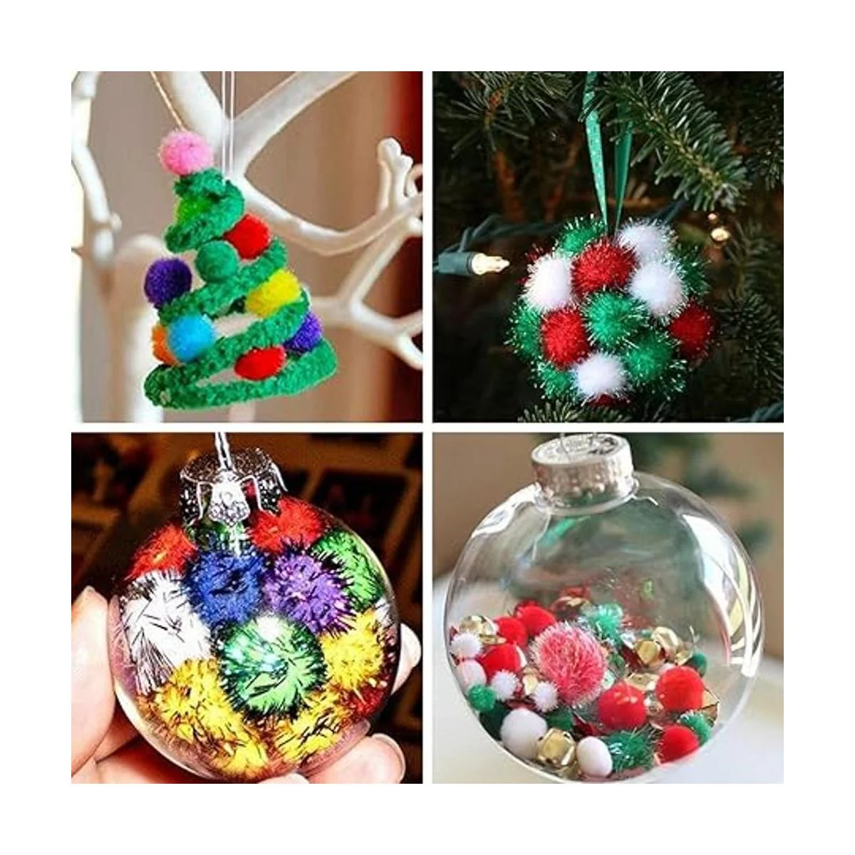 Winlyn Juego de 475 adornos para árbol de Navidad corona