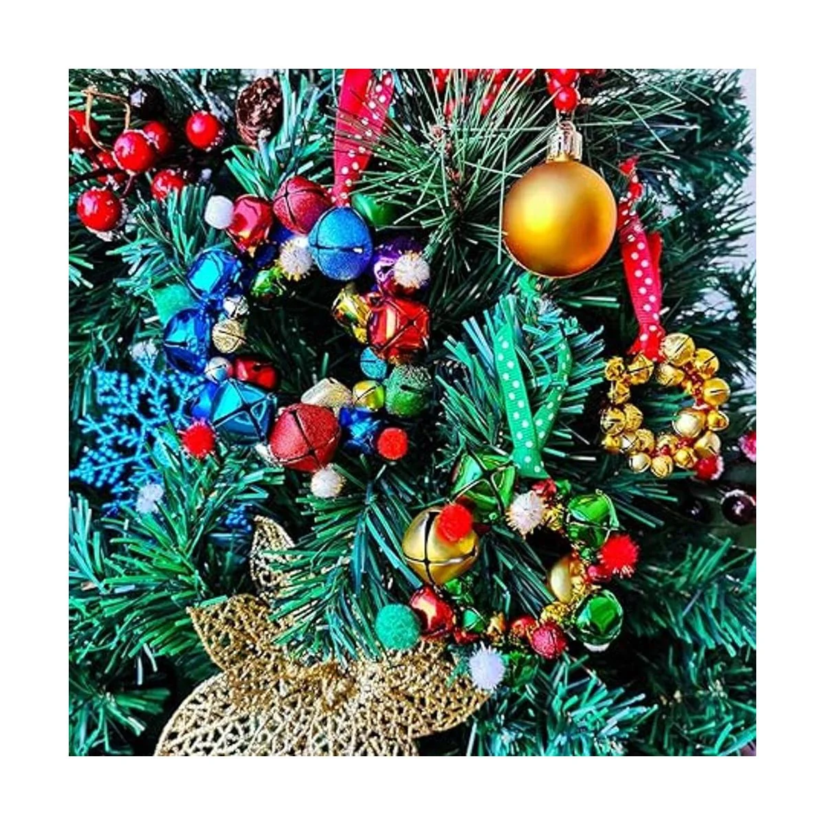 Winlyn Juego de 475 adornos para árbol de Navidad corona