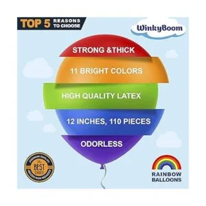WinkyBoom Globos de colores surtidos de 12 pulgadas 110_2