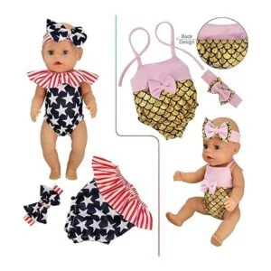 Windolls 10 juegos de ropa de muñeca de bebé de 14 a 16_5