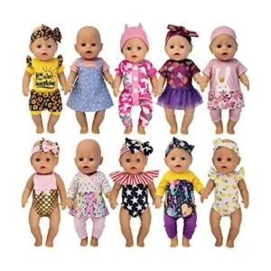 Windolls 10 juegos de ropa de muñeca de bebé de 14 a 16_1