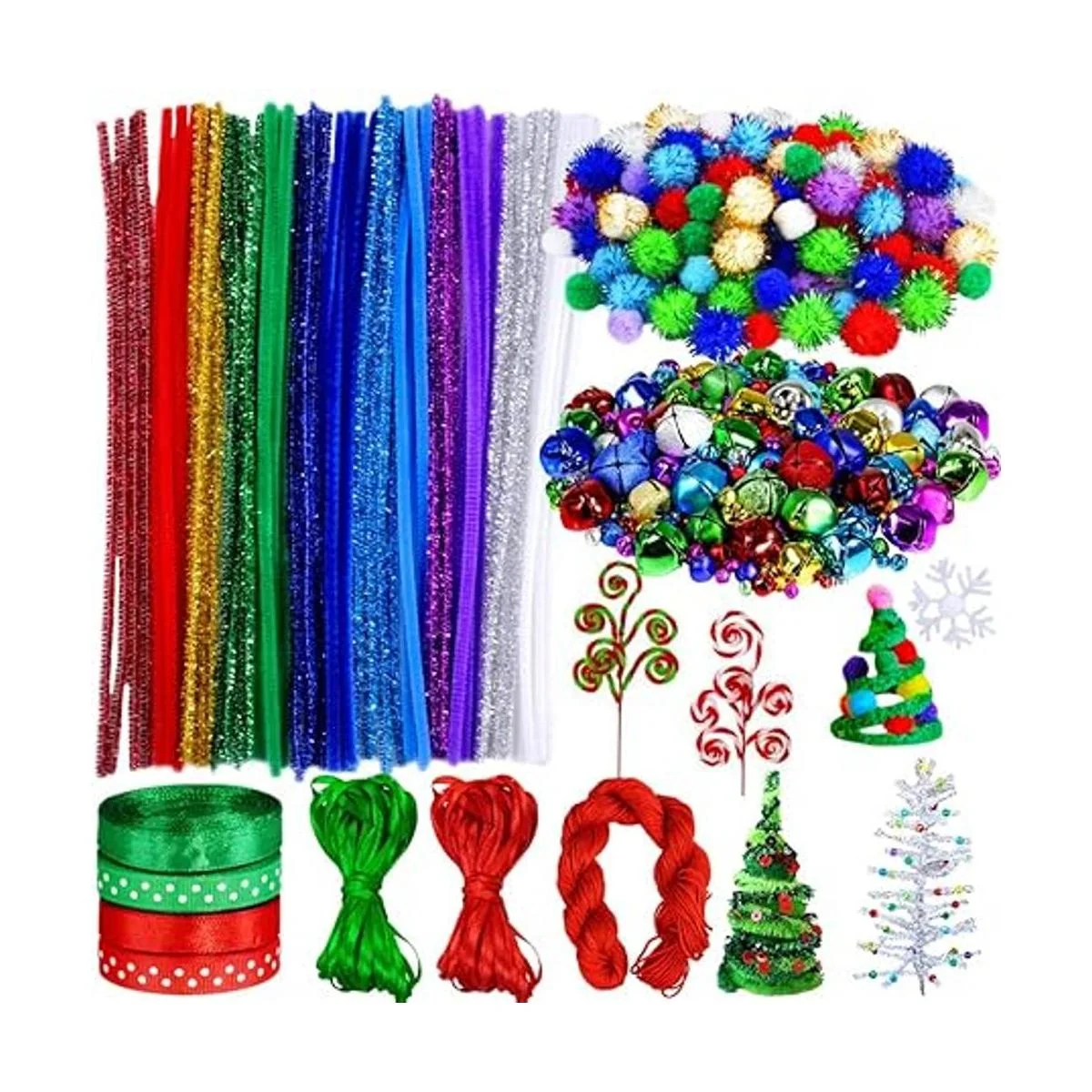 Winlyn Juego de 475 adornos para árbol de Navidad corona