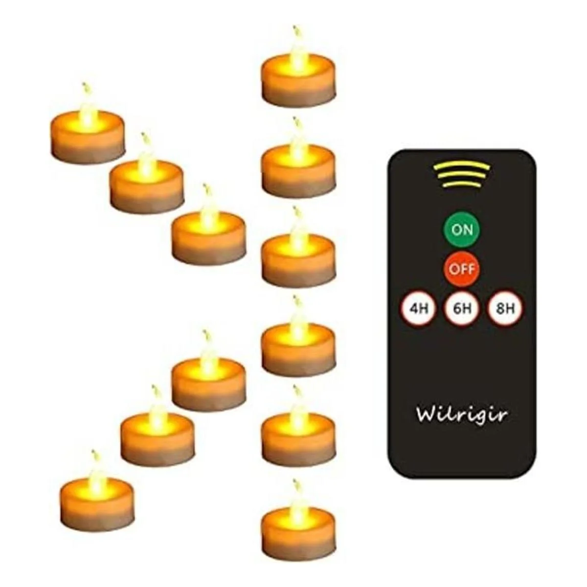 Wilrigir Luces LED de té remotas con temporizador velas_1