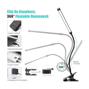 Winmor Lámpara de escritorio LED con clip 3 colores 11 de_3