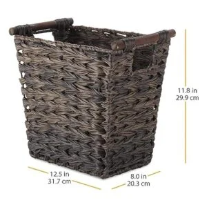 Whitmor Cesta de residuos marrón de madera flotante de_2