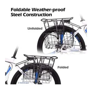 Wiel Cesta de bicicleta con forro negro a prueba de_5