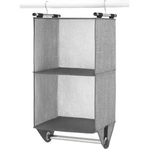 Whitmor Organizador de armario de 2 secciones Gris_5