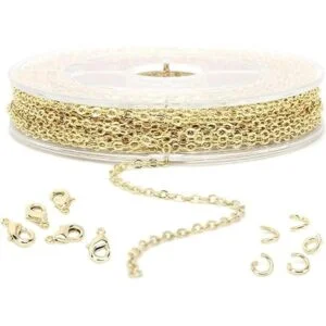 Wholesale Cadena de eslabones de latón chapado en oro_4