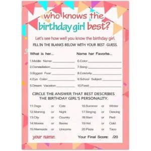 Who Knows The Birthday Girl Best juegos de cumpleaños_1