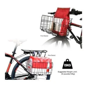 Wiel Cesta de bicicleta con forro negro a prueba de_4