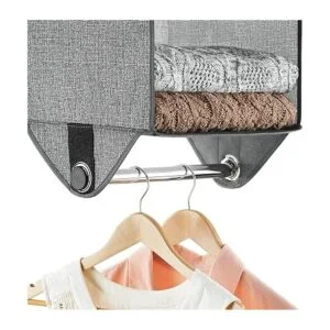 Whitmor Organizador de armario de 2 secciones Gris_4