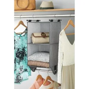 Whitmor Organizador de armario de 2 secciones Gris_2