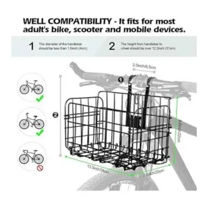 Wiel Cesta de bicicleta con forro negro a prueba de_2