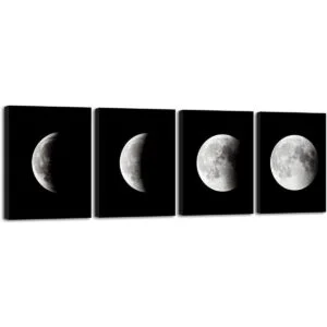 Wieco Art Eclipse of the Moon Impresiones de lienzo_1