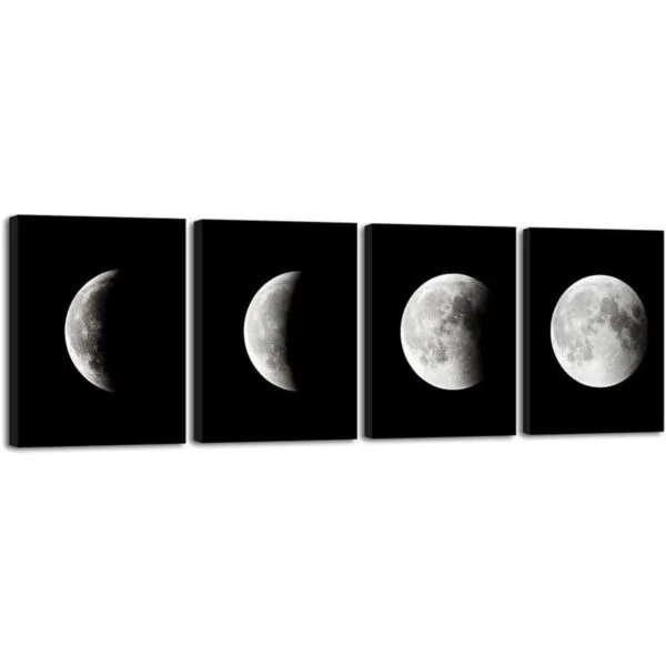 Wieco Art Eclipse of the Moon Impresiones de lienzo_1