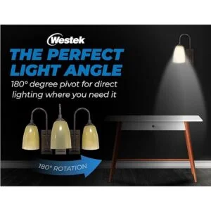 Westek Aplique de pared LED funciona con pilas paquete de_5