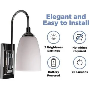 Westek Aplique de pared a pilas paquete de 2 70