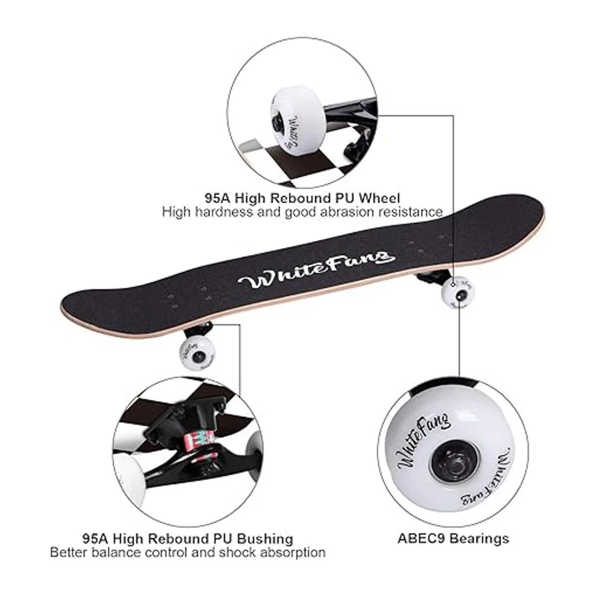 WhiteFang Skateboards for Beginners Complete Skateboard_5