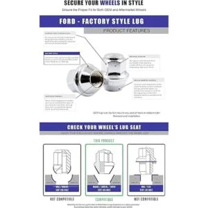 Wheel Accessories Parts Juego de 24 tuercas cromadas_3