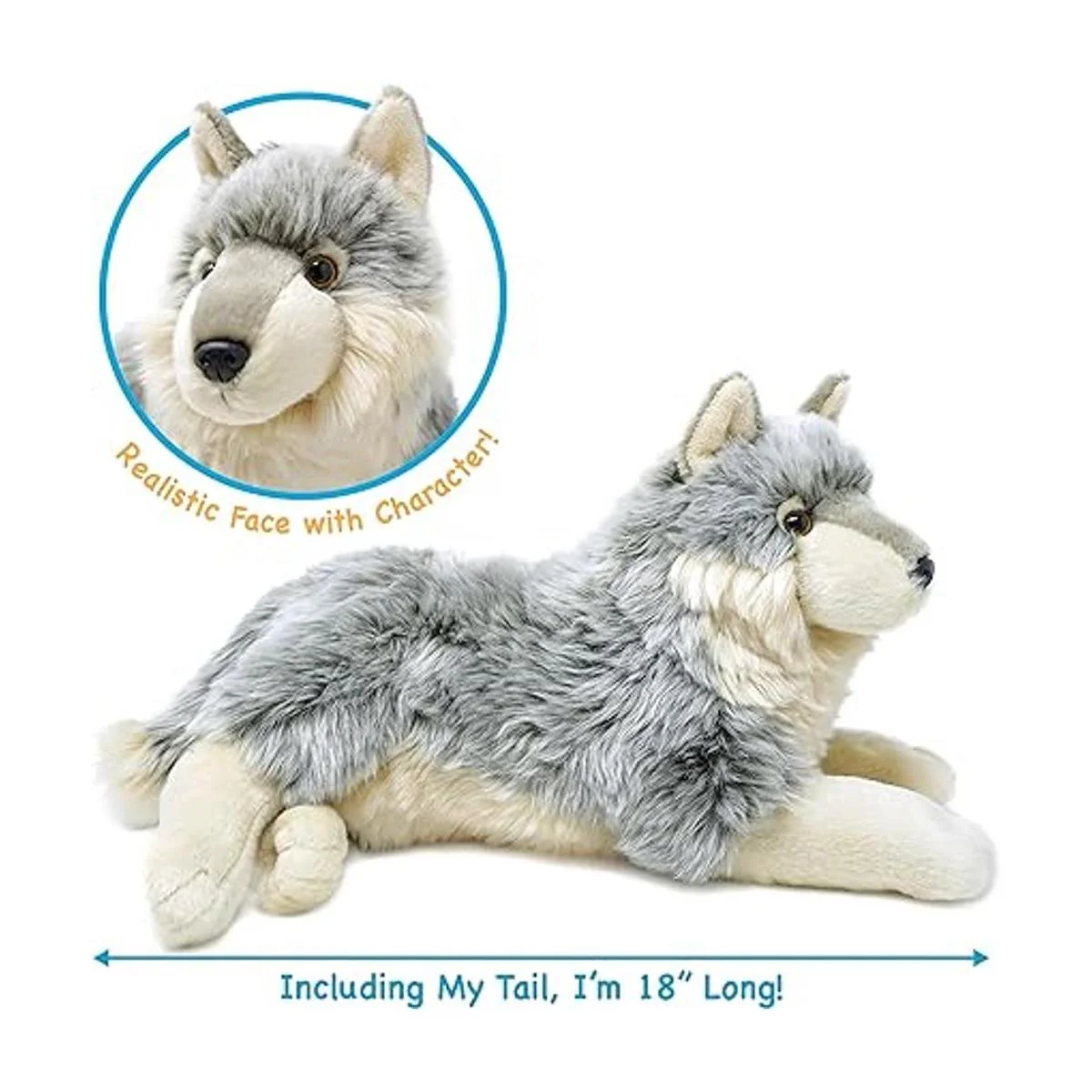 Whitaker The Wolf Perro de peluche de 14 pulgadas por_2