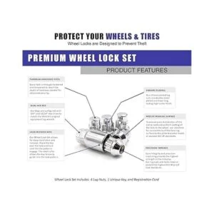 Wheel Accessories Parts Juego de 4 tuercas de bloqueo de_2