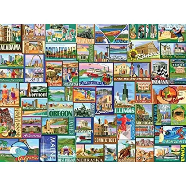 White Mountain Puzzles America Rompecabezas de 1000 piezas_1