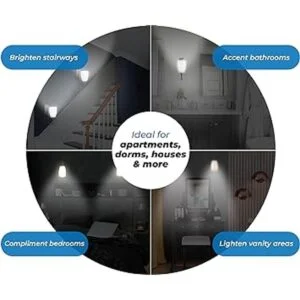 Westek Aplique de pared LED funciona con pilas paquete de_6