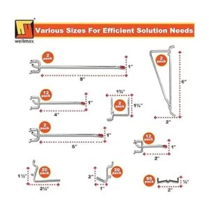 Wellmax Juego de 188 ganchos para tablero de clavijas de_5
