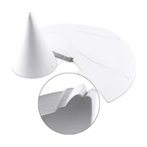 Weoxpr 40 sombreros de cono de fiesta blancos para_4