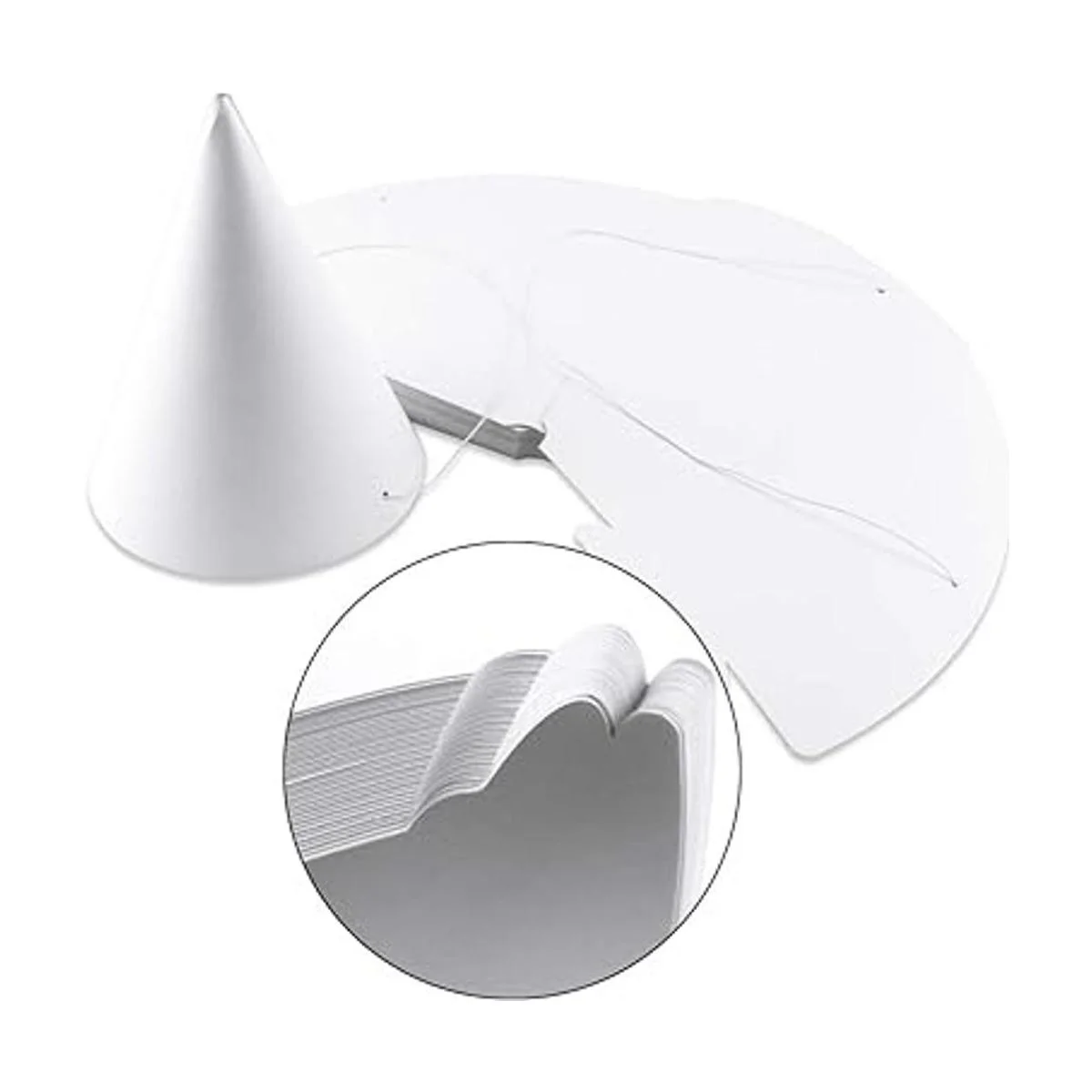 Weoxpr 40 sombreros de cono de fiesta blancos para_4