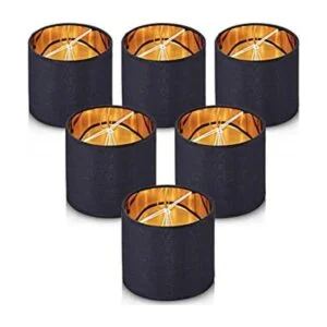 Wellmet Pantalla para lámpara de techo de lino natural_1