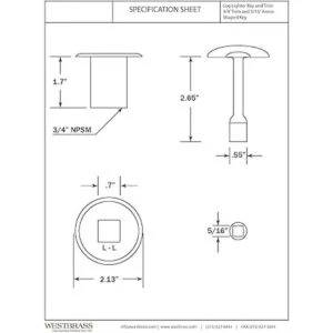 Westbrass R50062 NPSM Kit de moldura de válvula de gas_2