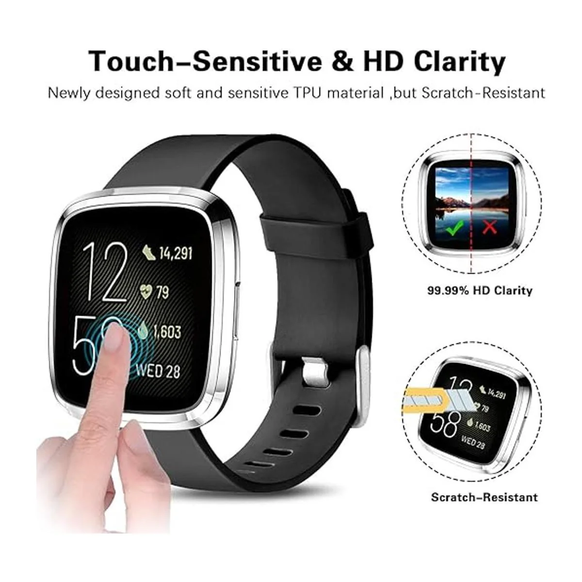 Wepro Funda protectora de pantalla compatible con reloj_2