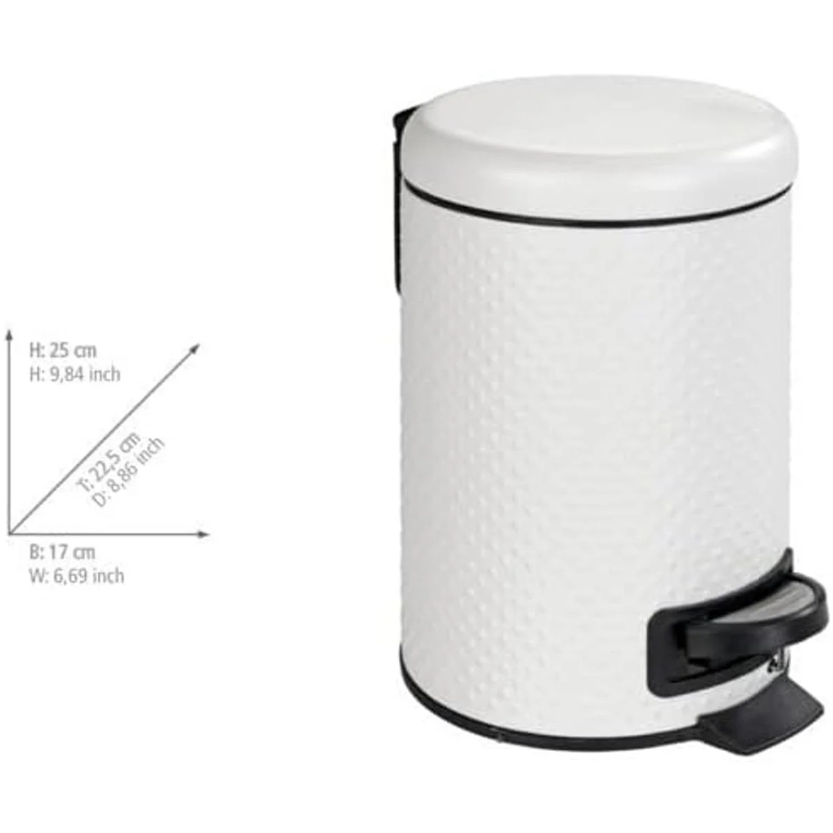 Wenko 22956100 Punto Cubo de basura con pedal 6.6 x 9.0_3