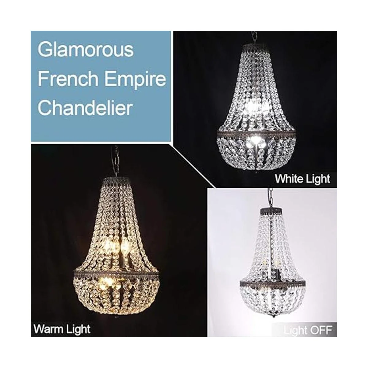 Wellmet Lámpara de araña de cristal del imperio francés_2