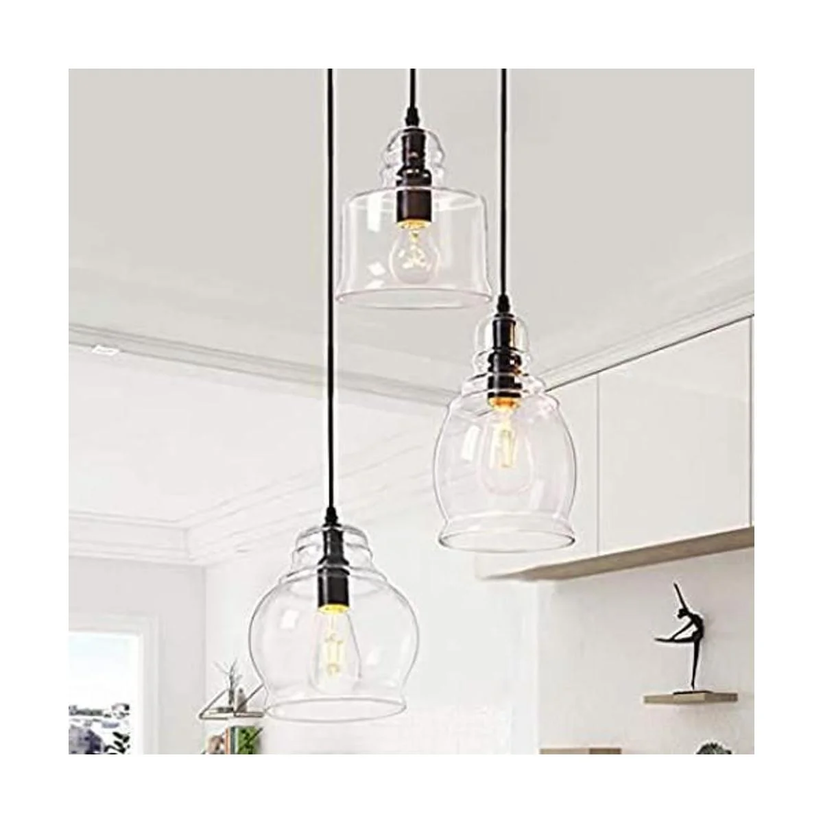 Wellmet Luces colgantes isla de cocina globos de_1