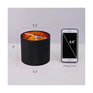 Wellmet Pantalla para lámpara de techo de lino natural_3